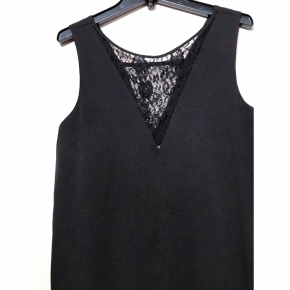 🔥 2/$20 BCBG black lace deep V dress with … - Picture 2 of 7